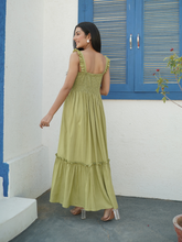 Soft Green Rayon Midi Dress
